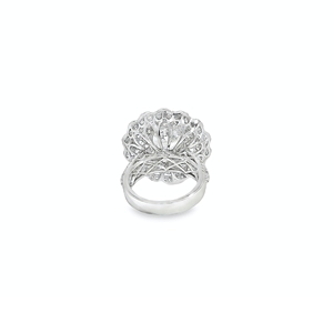 Bague de cocktail de luxe Halo en or 18 carats sertie de diamants de culture montage de bague de fiançailles de mariage - Product Image 5