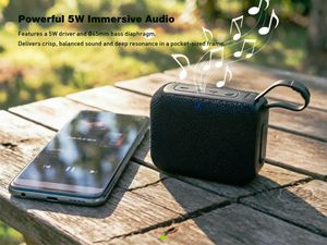 Altavoz Reproductor de Música Inalámbrico Portátil con Bluetooth, Recargable, de Tela, Pequeño para Exteriores, Camping y Senderismo - Product Image 2