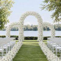 Guirlande de fleurs artificielles élégante en roses blanches de 2 m, décoration de chemin d'accès pour mariage à l'hôtel, guirlande de fond pour allée de mariage
