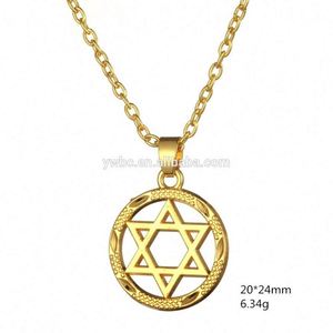 Collar con Colgante <span class=keywords><strong>de</strong></span> Estrella Pentagrama Redonda <span class=keywords><strong>de</strong></span> Plata con Baño <span class=keywords><strong>de</strong></span> Oro <span class=keywords><strong>de</strong></span> Dos Tonos, Joyería <span class=keywords><strong>de</strong></span> Moda - Product Image 4