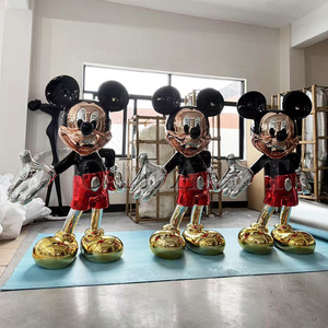 Gran Escultura de Resina de Mickey Coors, Modelo de Ratón con Electroplacado para Arte, Decoración del Hogar con Corazón de Amor de Dibujos Animados - Product Image 3