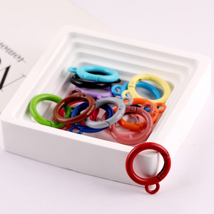 Anillo de resorte colorido de aleación para bolsos, accesorio de joyería DIY, chapado en metal, colores aleatorios - Product Image 5
