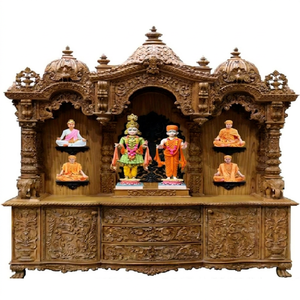 Gran Templo Swaminarayan de Madera de Teca Tallada a Mano, Desmontable, de Tamaño Personalizable, para Decoración del Hogar - Product Image 1