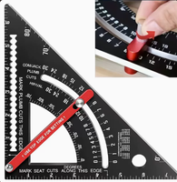 Règle mobile de 7 pouces, règle triangulaire réglable, règle de traçage, goniomètre en alliage d'aluminium, outils auxiliaires