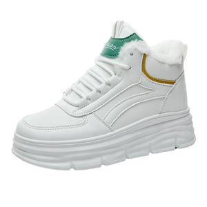 W3629 Nouvelles chaussures pour femmes, chaussures d'hiver chaudes, sport, semelle épaisse, mocassins à lacets, semelle extérieure en PVC, chaussures tendance pour étudiants, chaussures en PU, augmentation de la taille - Product Image 1