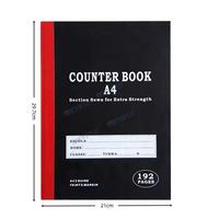Nouvel arrivage 192 pages A4 livre de compteur à couverture rigide 3 livres de comptoir de haute qualité école populaire pour l'écriture des étudiants d'approvisionnement