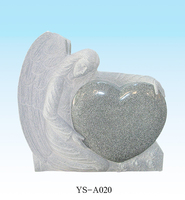 Pierre tombale en granit noir de style américain traditionnel, très demandée, avec sculpture d'ange et garantie de 2 ans