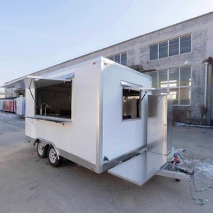 2025 Camión de cocina móvil de lujo en forma de caja Remolque para servir café de comida rápida con Tuk de fibra de vidrio para servir helado de caramelo - Product Image 3