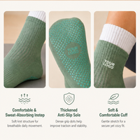 Chaussettes de yoga antidérapantes en coton pour femmes avec grip en silicone pour le yoga, le pilates et le fitness, respirantes, antidérapantes, avec logo personnalisé