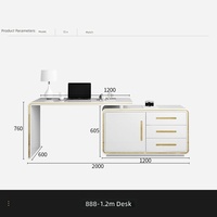 Bureau de luxe léger et moderne, intégré à une bibliothèque, 1,2 m, avec bibliothèque à 2/3 portes, idéal pour le bureau à domicile ou la salle d'étude - Vente chaude