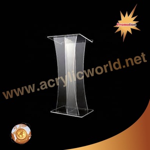 Pupitre de présentation en acrylique transparent de haute qualité, podium moderne transparent pour discours, conférences et événements - Product Image 3