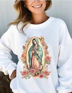 Sudadera Personalizada con Capucha de Nuestra Señora de Guadalupe, Sudadera de la Virgen María, Sudadera Cristiana con Cuello Redondo, Ropa Urbana - Product Image 2
