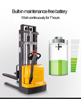 Chariot élévateur à palettes électrique 2 tonnes, chariot élévateur à palettes entièrement électrique alimenté par batterie