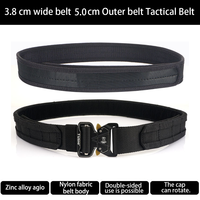 Towyelorn Sangle de sécurité réglable 5 cm, ceinture tactique robuste en nylon pour le sauvetage, boucle en alliage à verrouillage automatique, détection par aiguille, 125 cm