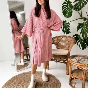 Batas de dormir personalizadas de algodón para <span class=keywords><strong>mujer</strong></span>, batas de <span class=keywords><strong>baño</strong></span> con logotipo bordado, batas de Spa, <span class=keywords><strong>baño</strong></span> de 5 estrellas, batas de hotel de algodón 100% para <span class=keywords><strong>mujer</strong></span> - Product Image 5