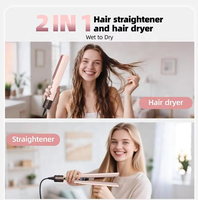Sèche-cheveux double fonction Lisseur LCD Portable Electrique Ménage Multifonction Protection contre la surchauffe