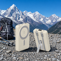Nouvelle arrivée : Chargeur sans fil magnétique, batterie externe 10000 mAh avec support pliable intégré, double charge rapide, batteries externes avec câble