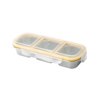 Boîtes à lunch carrées en acier inoxydable 304 à deux ou trois compartiments pour repas faibles en gras, capacité 700 ml