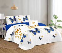 Parure de lit de luxe de haute qualité en polyester imprimé 300 fils, toutes saisons, pour lit double, ensemble de couette 3 pièces, design turc