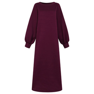 Meilleure Vente Automne : Robes à Capuche Maxi Unies Décontractées Oversize pour <span class=keywords><strong>Femme</strong></span>, en Coton, avec Poches - Product Image 4