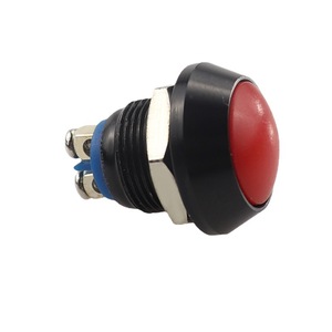 <b>Push</b> <b>Button</b> <b>Switch</b> 12mm Round Head IP65 Waterproof Normally Open Screw Pin Non Illuminated - Product Image 1