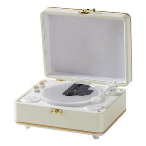 Reproductor de CD Retro de Madera con Cubierta Transparente Antipolvo, Decoración de Escritorio, Reproductor de Música de Alta Fidelidad con Perillas Ajustables - Product Image 5