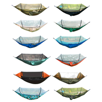 Hamac de camping en plein air E-RIKE, hamac portable en nylon léger, 260x140 cm, hamac personnalisé avec moustiquaire résistante aux moustiques