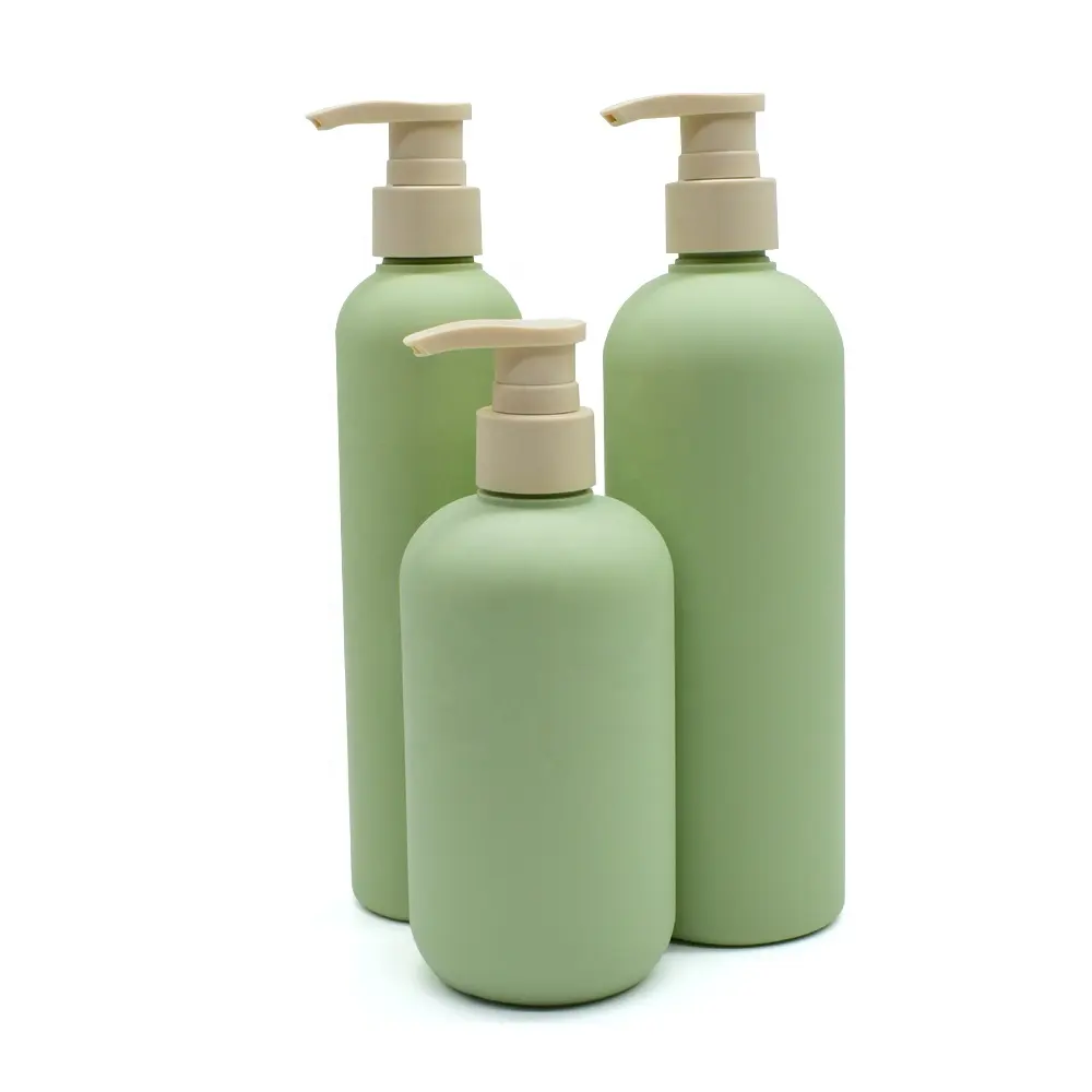 refillable plastic cosmetic bottles 200ml 260ml 300ml 400ml 500ml plastic shampoo lotion bottle with pump top
