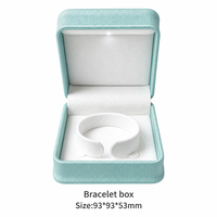 Boîte à bijoux LED avec logo personnalisé, en velours, éclairée, pour bague, boucles d'oreilles, collier, bracelet, emballage cadeau