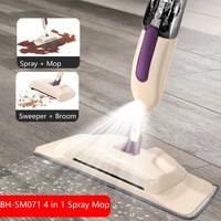 Serpillère pulvérisatrice auto-essoreuse à manche télescopique en acier inoxydable, capacité 400 ml, pour la maison, le bureau et les sols – Efficace et peu exigeante en main-d'œuvre