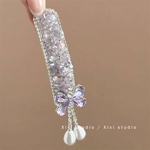 Inlaid Rhinestone <b>Bow</b> Tassel Hair <b>Clip</b> for Women Temperament Sweet Hairpin High-end Side Bangs <b>Clip</b> Fashion Hair Accessories - Product Image 3