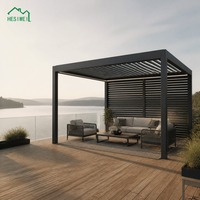 Store banne latérale HESIWEI pour pergola à lames en aluminium, écran zippé pour l'extérieur, protection de l'intimité