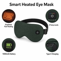 Máquina de Cuidado Ocular con Calor Infrarrojo Lejano de Grafeno, Portátil, con Batería/USB, Amigable con la Piel, Ayuda para Dormir, Alivia la Sequedad Ocular, para Coche