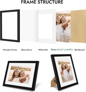 Custom Picture Photo <b>Frame</b> Display Home Decorative 11x14 MDF <b>Black</b> Wood Photo <b>Frame</b> for Wall Mounting or Tabletop - Product Image 5