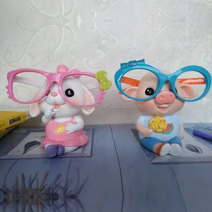 WD-soporte para gafas de resina con forma de cerdo, conejo, Animal, para estudio, decoración
