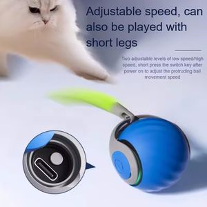 Balle roulante automatique avec fausse queue Jouet électrique intelligent rechargeable par USB pour animaux de compagnie pour Teaser et former des jouets interactifs pour chats - Product Image 6