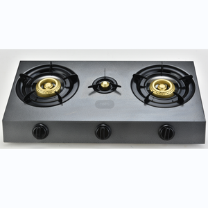 Réchaud à gaz, réchaud au butane pour la cuisine, portable, émail céramique, 3 brûleurs - Product Image 1