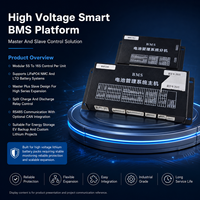 Batterie lithium haute tension intelligente 160S BMS EC-HV-MC1+EC-HV-SC9+écran LCD 4,3 pouces avec CAN RS485 pour stockage industriel
