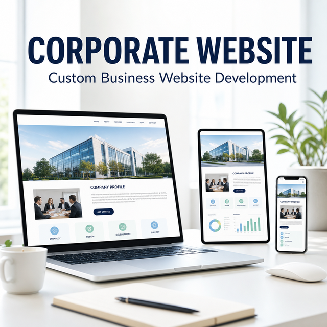 Corporate Website Design and Development with Custom Responsive HTML CSS for Business Brand Building and Company Profile Online