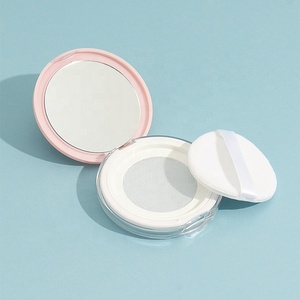 ตลับแป้งฝุ่นแบบกลม สีชมพู ขนาด 3 กรัม รุ่นใหม่มาแรง ปี 2024 ฝาเปิดแบบพลิก พร้อมกระจกและพัฟ - Product Image 2
