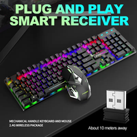 Clavier de jeu de bureau mécanique sans fil professionnel Combo trois vitesses Dpi réglables