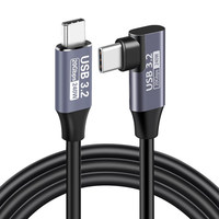 Kabel Data Pengisian Cepat USB 3.2 Tipe-C Ganda Bersudut 0.2/0.5/1/2/3/4/5 Meter untuk Pemotretan Kamera (Tethered Shooting)