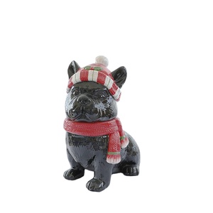 Bình Đựng Bánh Quy Hình Chó Bull Bằng Gốm Vẽ Tay Cho Ngày Lễ Giáng Sinh, Hộp Đựng Kẹo Hình Chó Bằng Sứ - Product Image 1