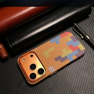 Custodia Magnetica con Motivo <span class=keywords><strong>Tetris</strong></span> Retrò per iPhone 17 16 Pro Max, Cover Antiurto con Texture in Fibra di Carbonio - Product Image 1