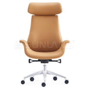 Sedia da ufficio girevole ergonomica per ufficio con schienale alto in pelle sintetica - Product Image 2