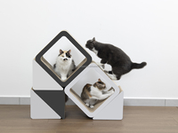 Griffoir pour chat 3-en-1 moderne modulaire en carton ondulé