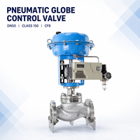 Katup Kontrol Globe Pneumatik DN50 Kelas 150, Bodi CF8, Aktuator Diafragma, Positioner 4-20mA, OEM Tersedia