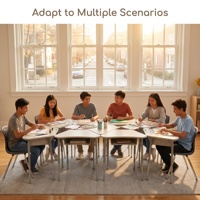 Ensemble de bureau scolaire réglable en hauteur, table modulaire à emboîtement, poche de rangement, base antidérapante, design moderne, formation, bureau à domicile