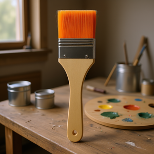 Pinceau plat 160x40mm, manche en bois, poils orange - Product Image 3