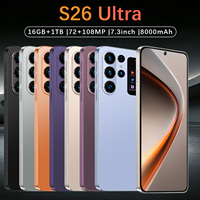 Smartphone S26 Ultra avec garantie d'un an, écran 7,3 pouces 120 Hz, Android 15, 16 Go, 1 To, 108 MP, 8800 mAh, processeur Deca Core Snapdragon 8 Gen4, 5G, double SIM